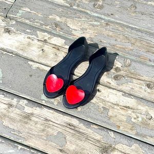 MEL MELISSA Jelly Open Toe Sandals Red Heart ❤ 7